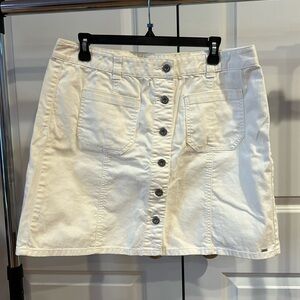 Tommy Hilfiger White Button-Front Denim Skirt